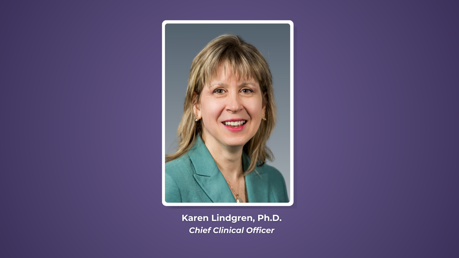 picture of Karen Lindgren with her name and title